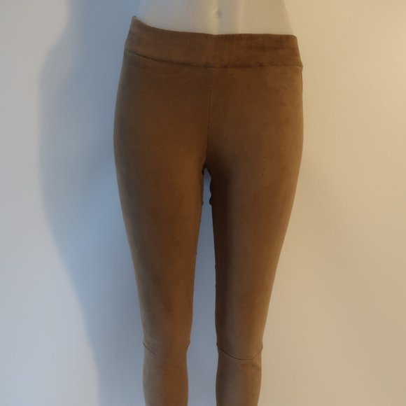 Womens Shari's Place Tan Elastic Waist Pull-On Suede Pants 38 US/S * - Picture 3 of 13